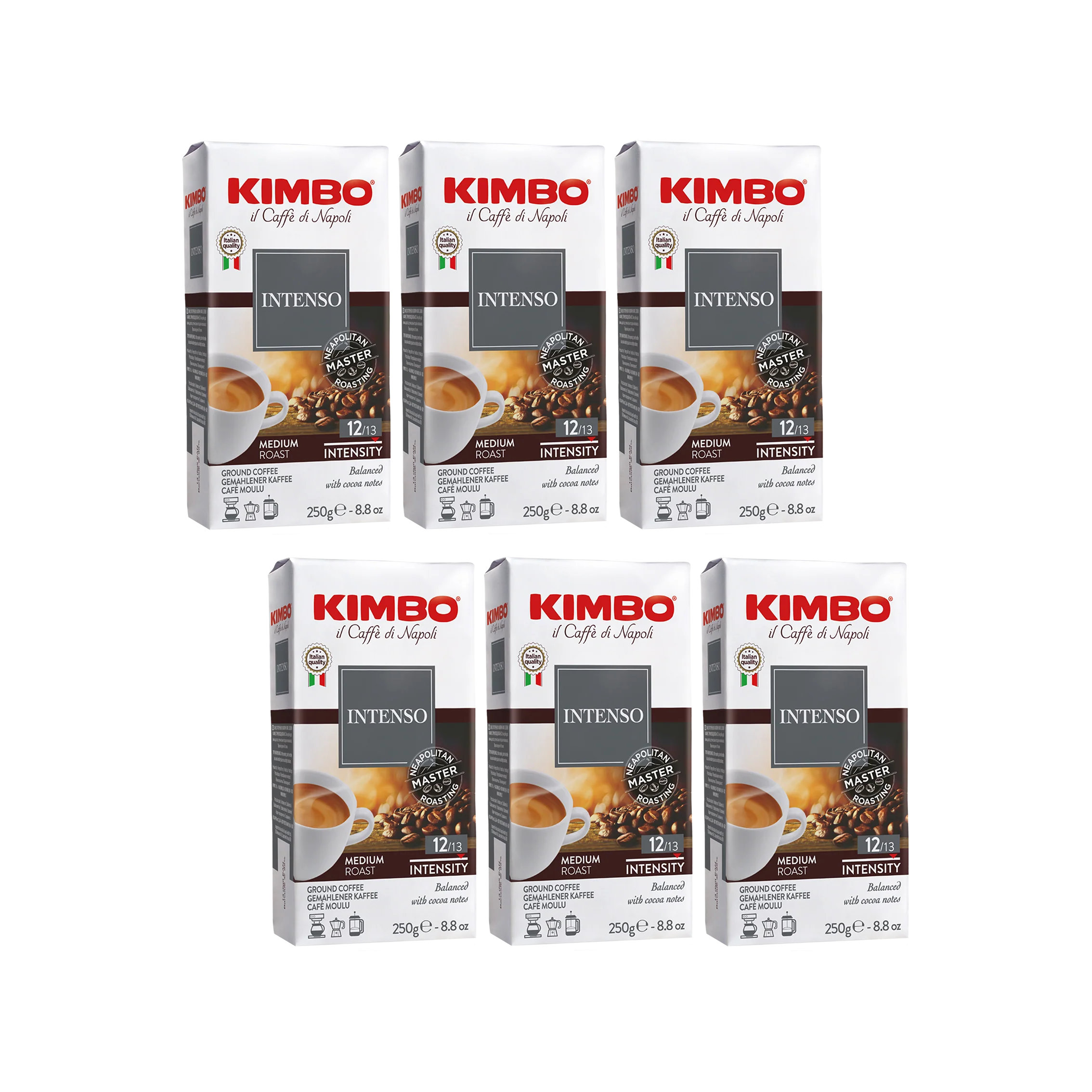 Intenso Ground Coffee – 6-Pack – 8.8oz Bricks