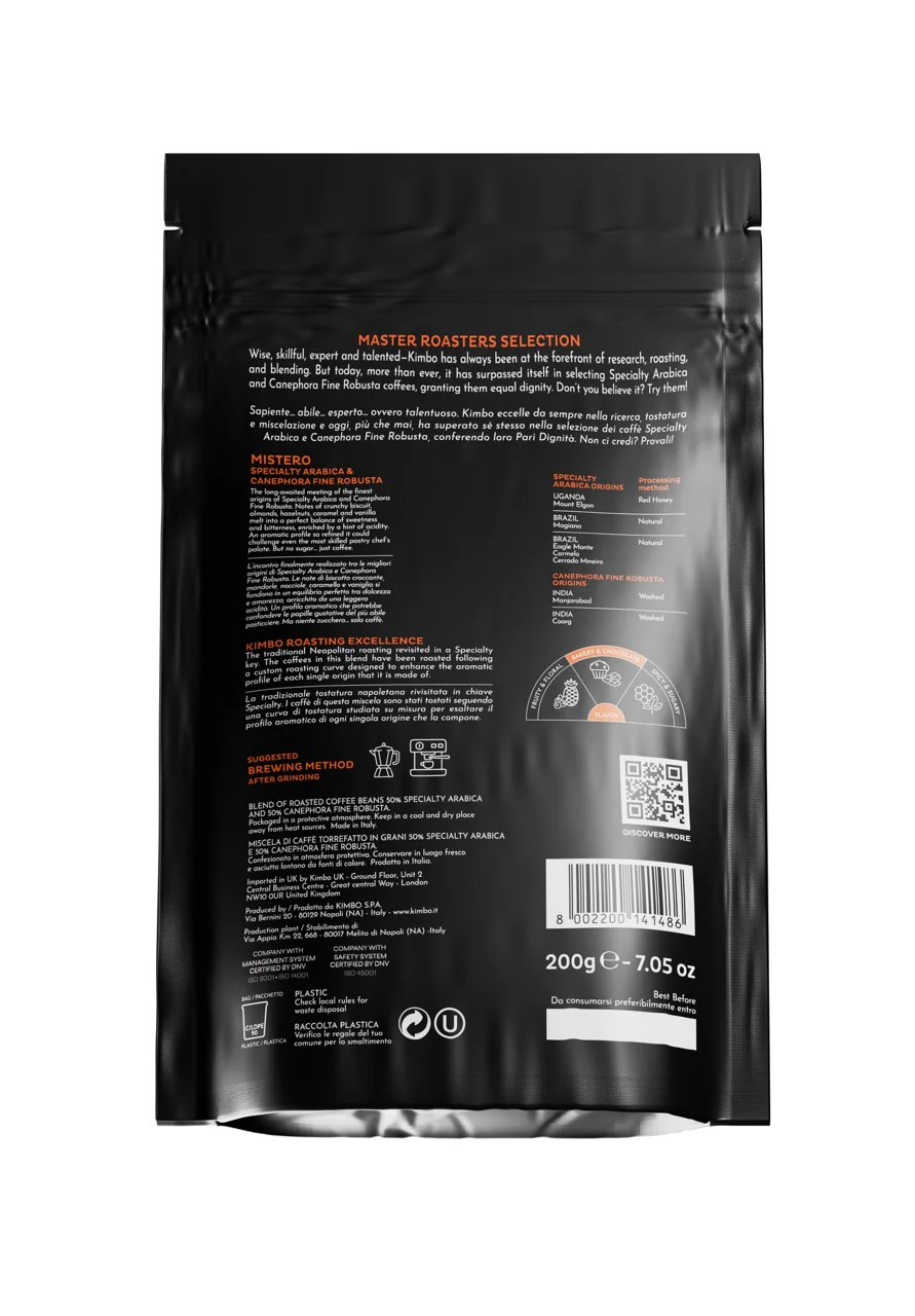 Sapiente - Mistero 50% Arabica and 50% Fine Robusta Coffee Beans 200g - Image 3